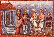 Dido draagot offerings on, illustration by Aeneis of Vergilius unknow artist